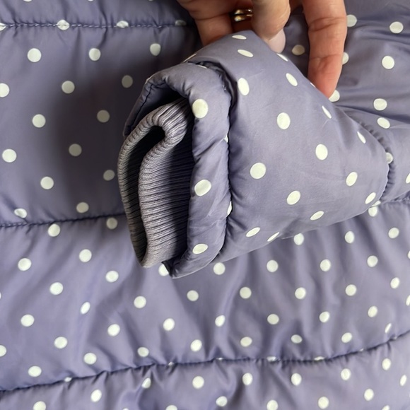 Mini Boden girls 7-8y puffer jacket/vest purple polka dot - Picture 10 of 13